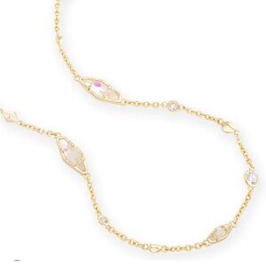 Kendra Scott Debra Choker Gold Tone Clear Crystal Dichroic Glass Iridescent